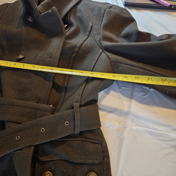 Worthington women's petite Large vintage wool 90s Y2K military vibe pea coat - Picture 9 of 11
